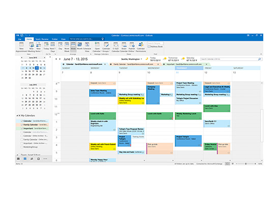 Calendar in Microsoft outlook 